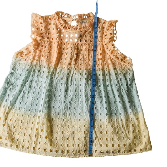 Ollari Ruffled Eyelet Tank Blouse Shirt XL Anthropologie - Picture 11 of 13